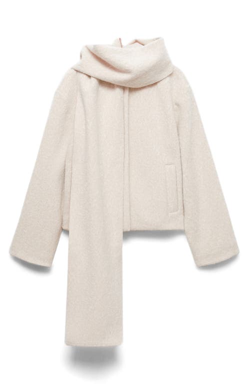 Mango Jacket With Removable Scarf In Beige