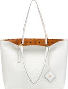 MCM Himmel Shopper in Embossed Logo Leather