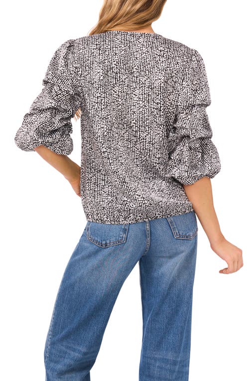 Vince Camuto V-neck Bubble Sleeve Top In Black