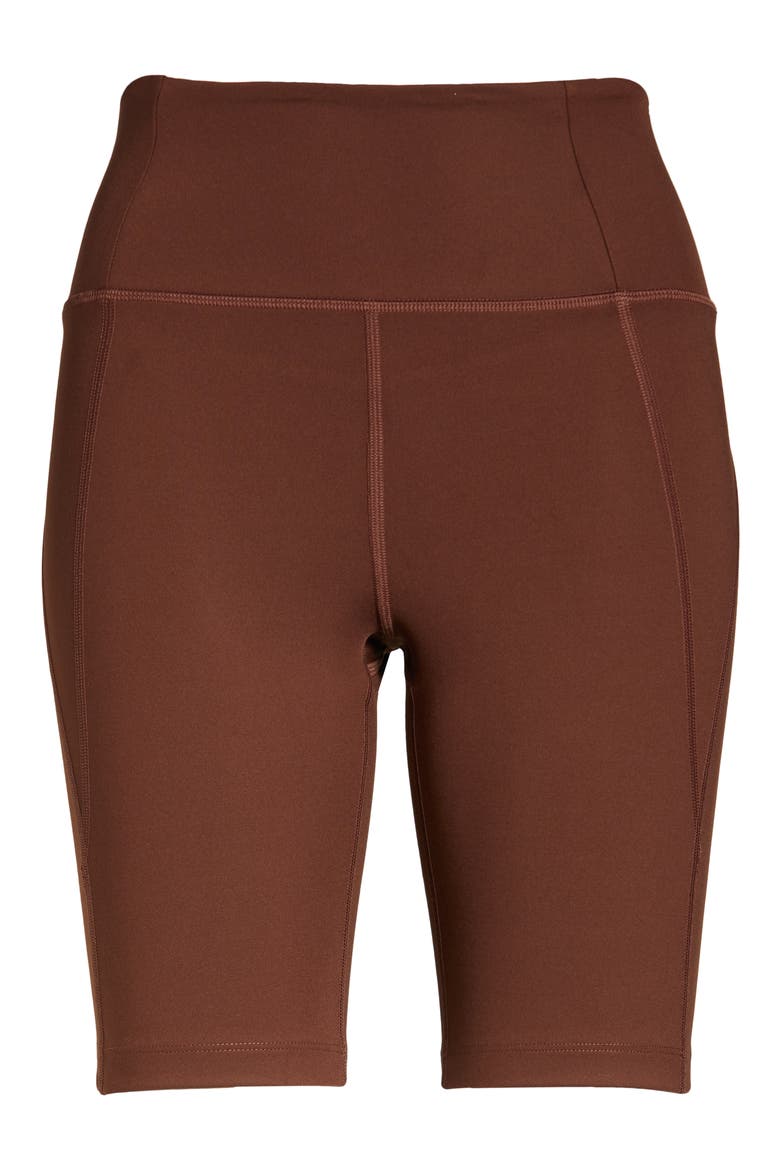 High Waist Bike Shorts, Alternate, color, EARTH