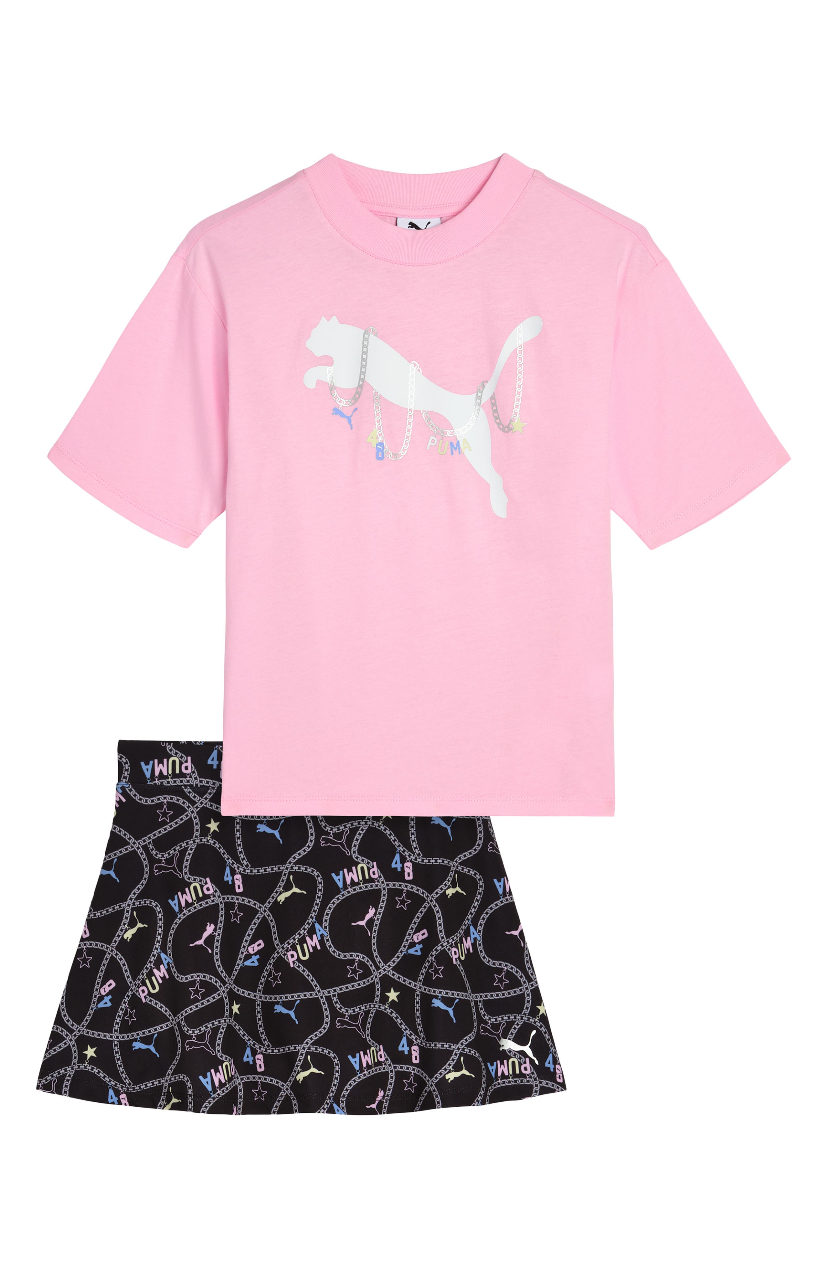 Puma Kids' T-shirt & Skort In Pink