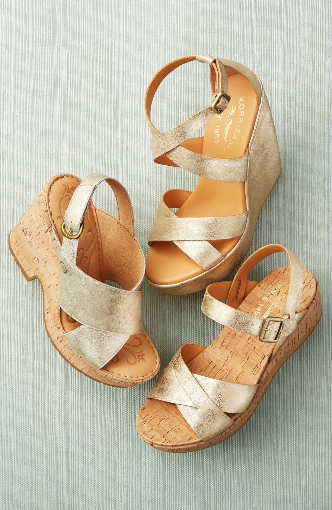 Kork-Ease<sup>®</sup> 'Grailey' Ankle Strap Wedge Sandal, Alternate, color, 