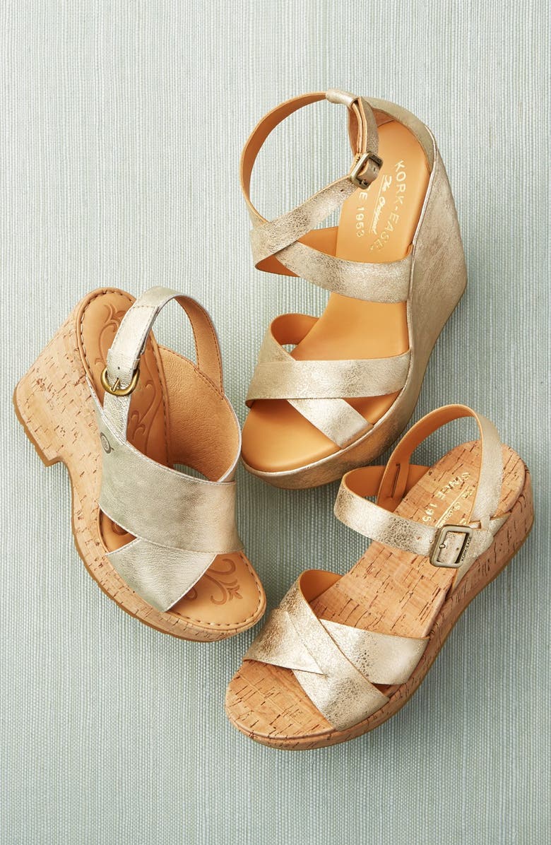 Kork-Ease<sup>®</sup> 'Grailey' Ankle Strap Wedge Sandal, Alternate, color,