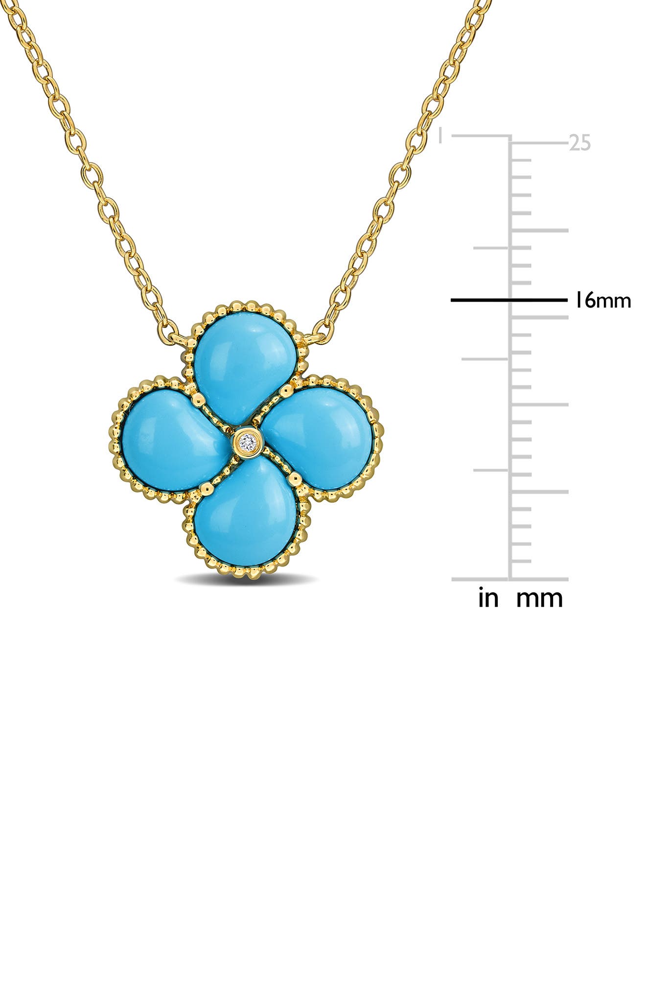 DELMAR Lab Created Pink Opal Quatrefoil Pendant Necklace (Women ...