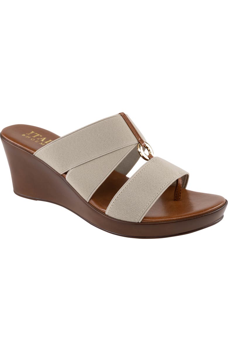 ITALIAN SHOEMAKERS Celsi Wedge Slide Sandal, Main, color, Taupe