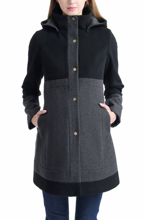 Tessa Maternity Colorblock Wool Coat