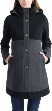 Kimi & Kai Tessa Maternity Colorblock Wool Coat