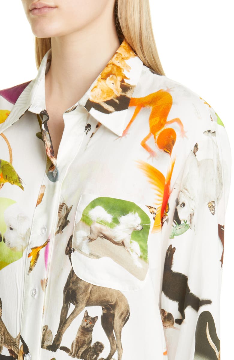 Collina Strada Convention Animal Print Button-Up Shirt, Alternate, color, 