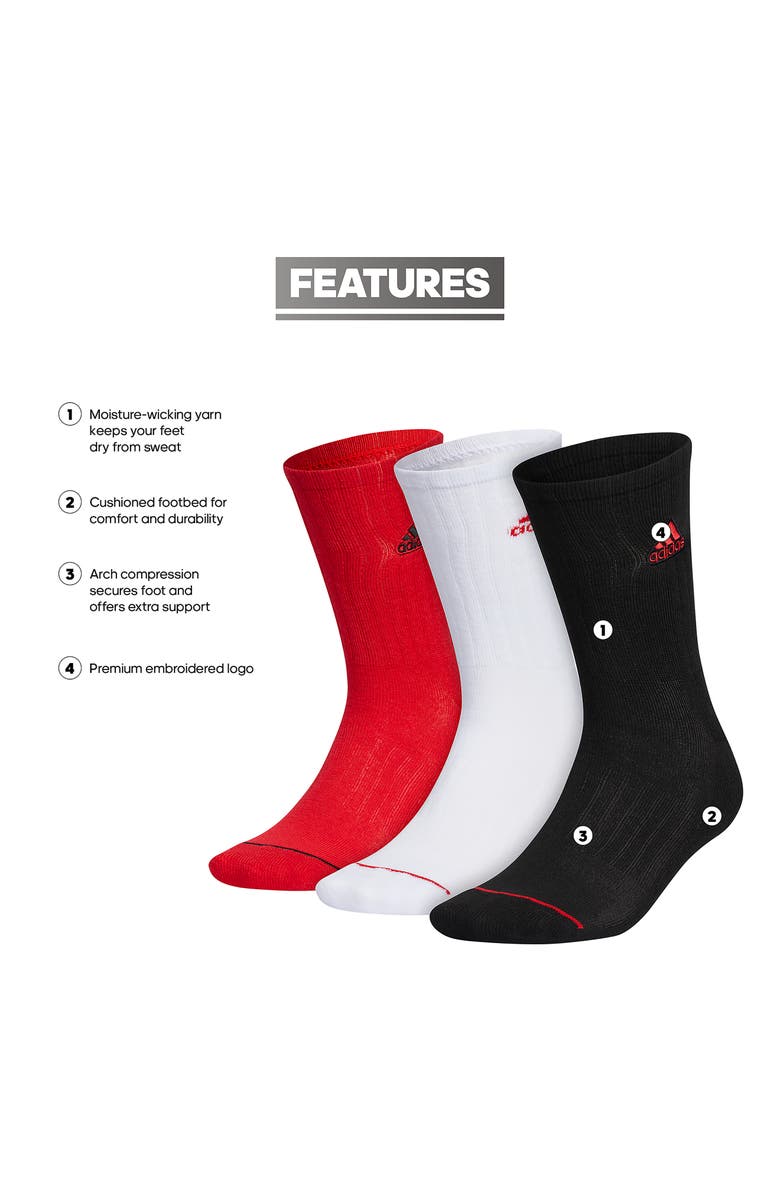adidas Climacool 3-Pack Crew Length Socks, Alternate, color,