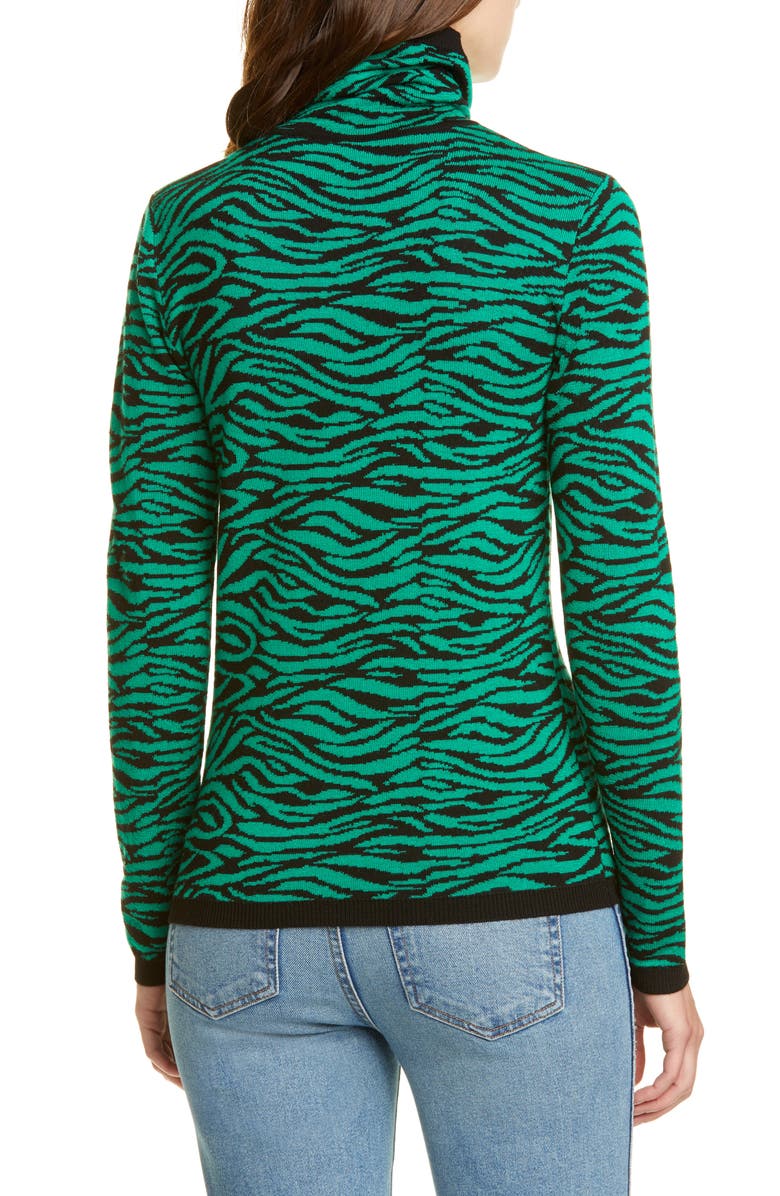 Victor Glemaud Tiger Stripe Turtleneck Wool Sweater, Alternate, color,