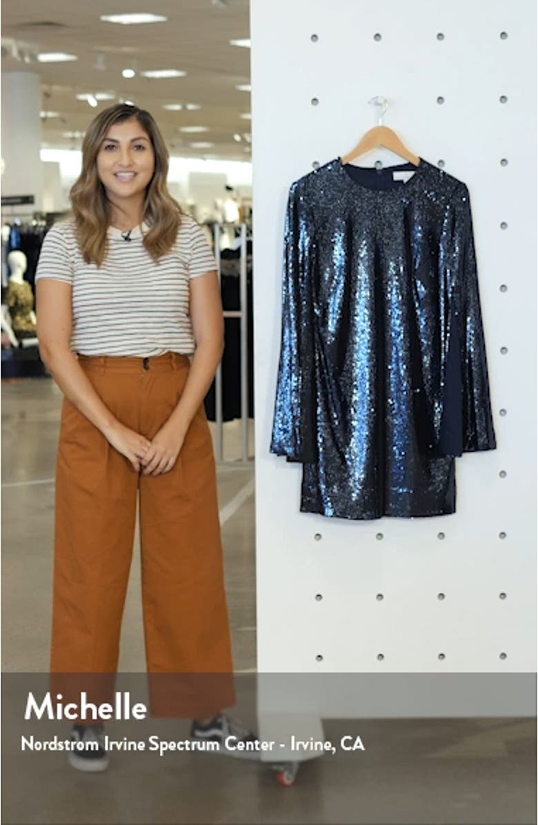 Liza Long Cape Sleeve Sequin Minidress, sales video thumbnail