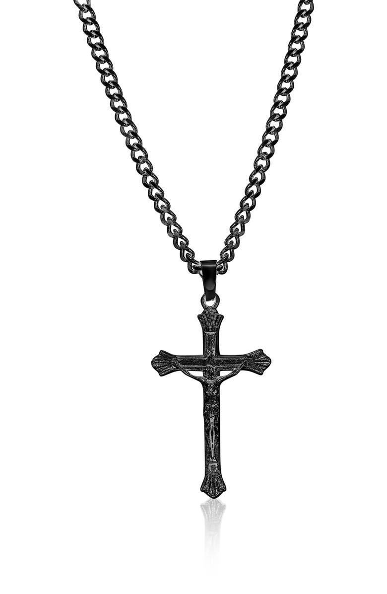 BLACKJACK Men's Cross Pendant Necklace, Main, color, 