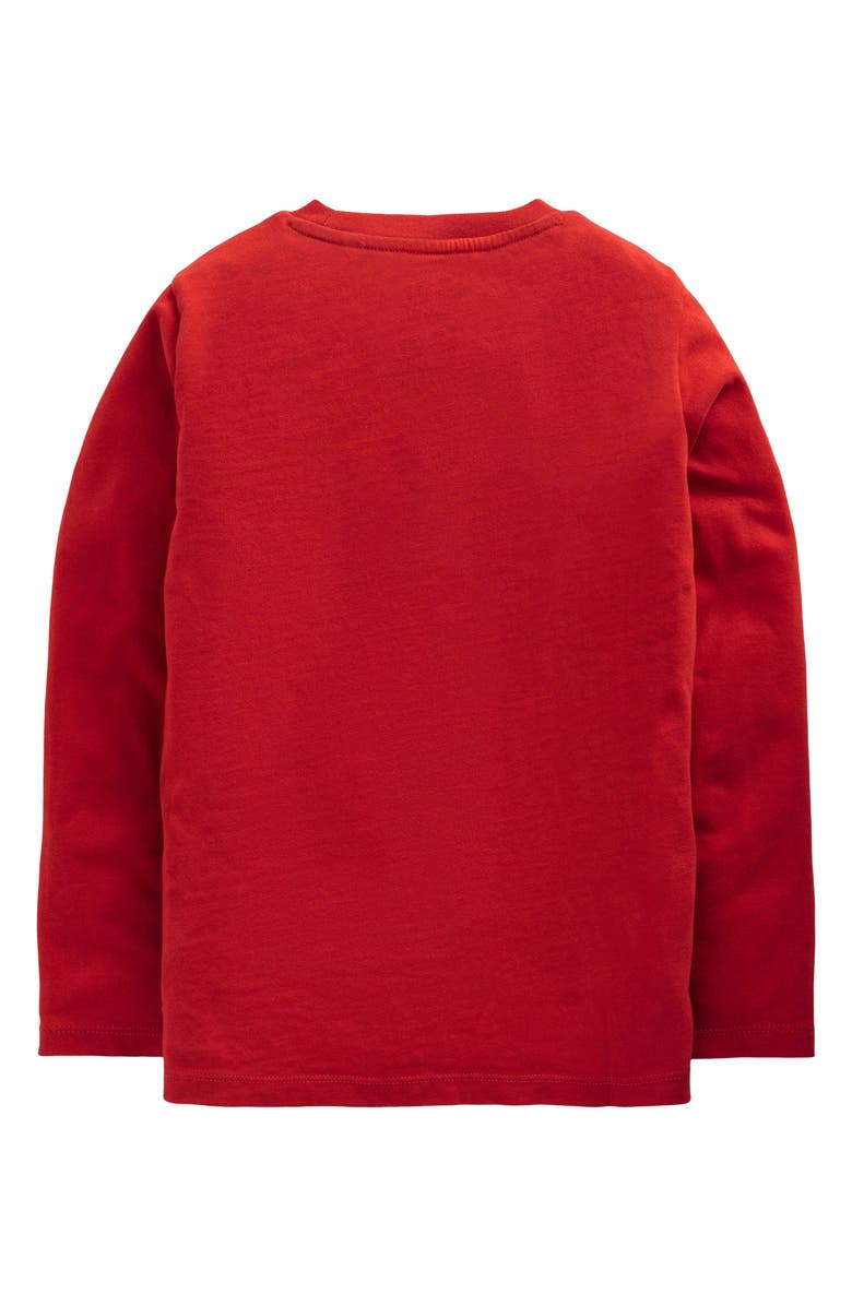 Mini Boden Kids' 3D Novelty Long Sleeve Cotton T-Shirt, Alternate, color, Mars Red Elf
