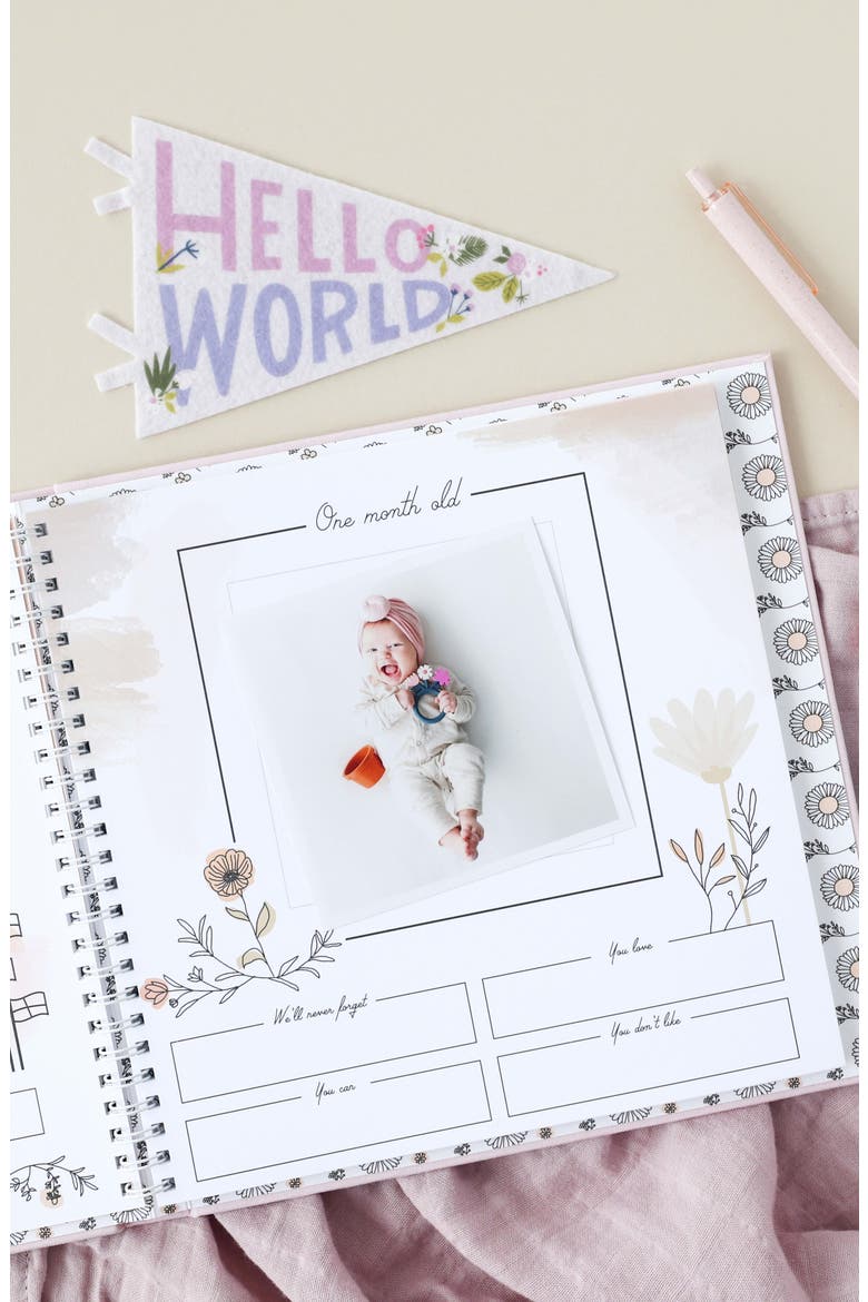 'Baby's First Year' Wildflower Meadow Memory Book, Alternate, color, BLUSH