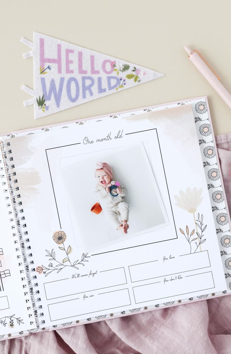 Lucy Darling 'Baby's First Year' Wildflower Meadow Memory Book, Alternate, color, Blush