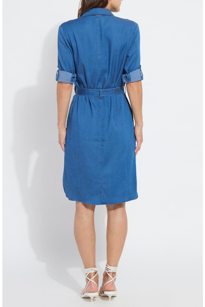 Delphine Chambray Shirtdress, Alternate, color, MIDWASH
