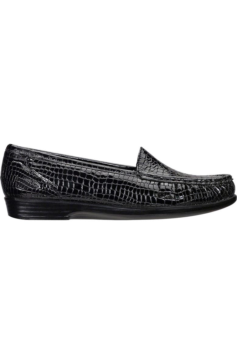 SAS Simplify Nubuck Leather Loafer, Alternate, color, Black Croc