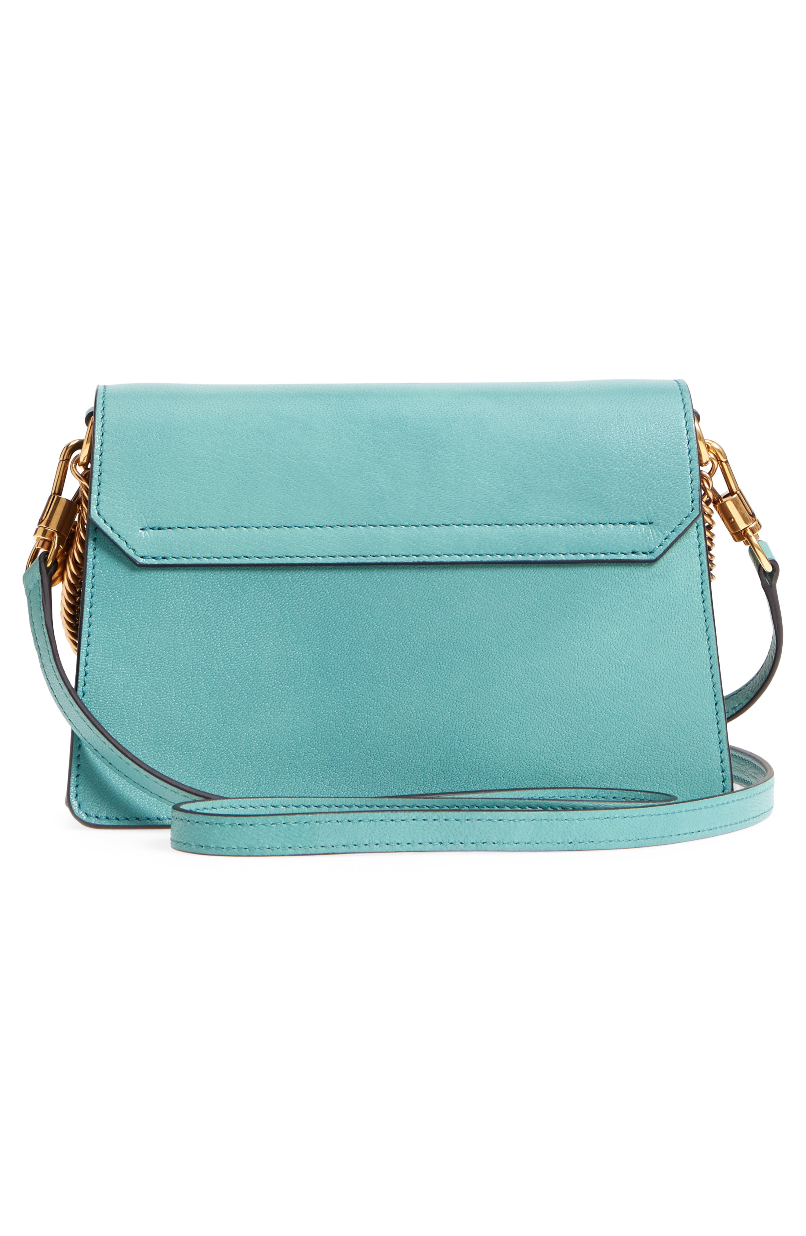 Small GV3 Leather & Suede Crossbody Bag, Alternate, color, AQUA/ TAUPE