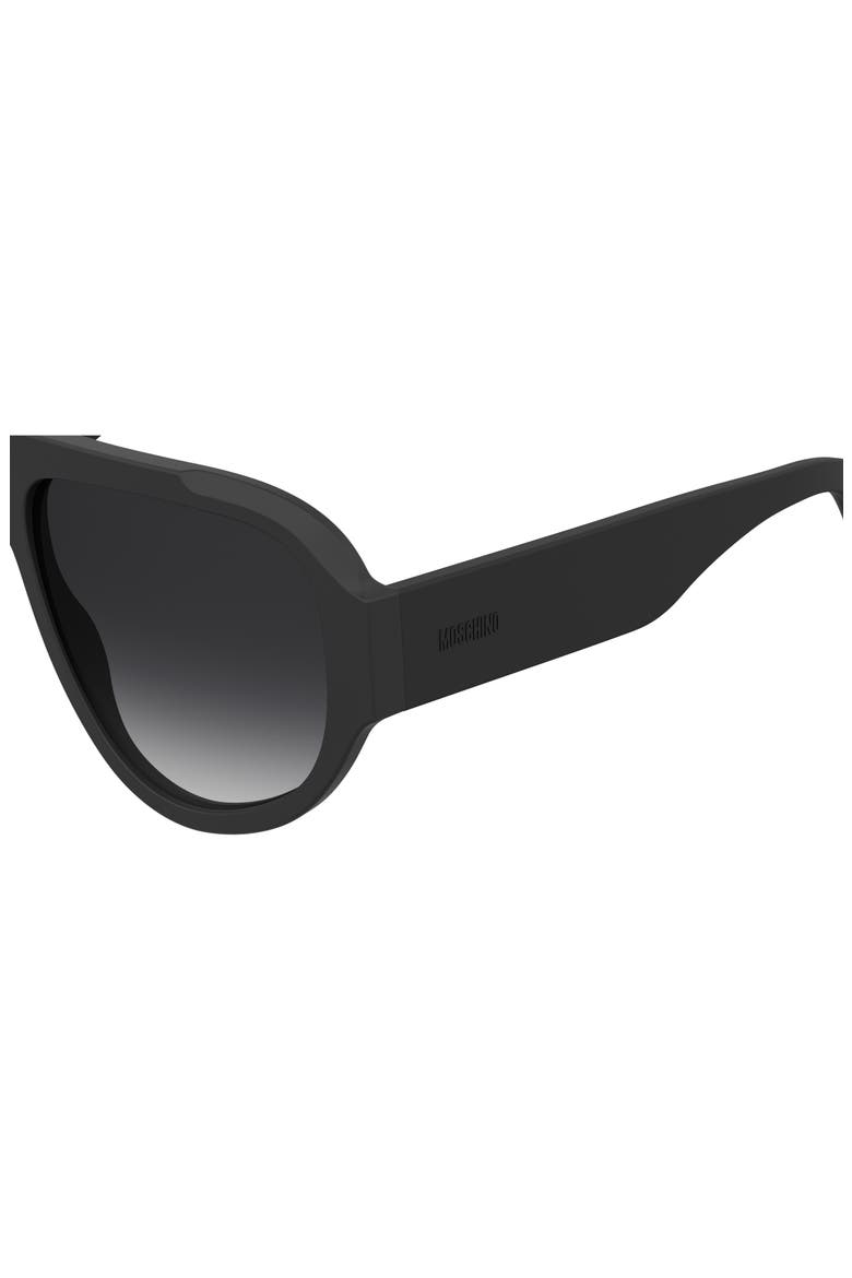 61mm Gradient Pilot Sunglasses, Alternate, color, MATTE BLACK/ DARK GREY SF