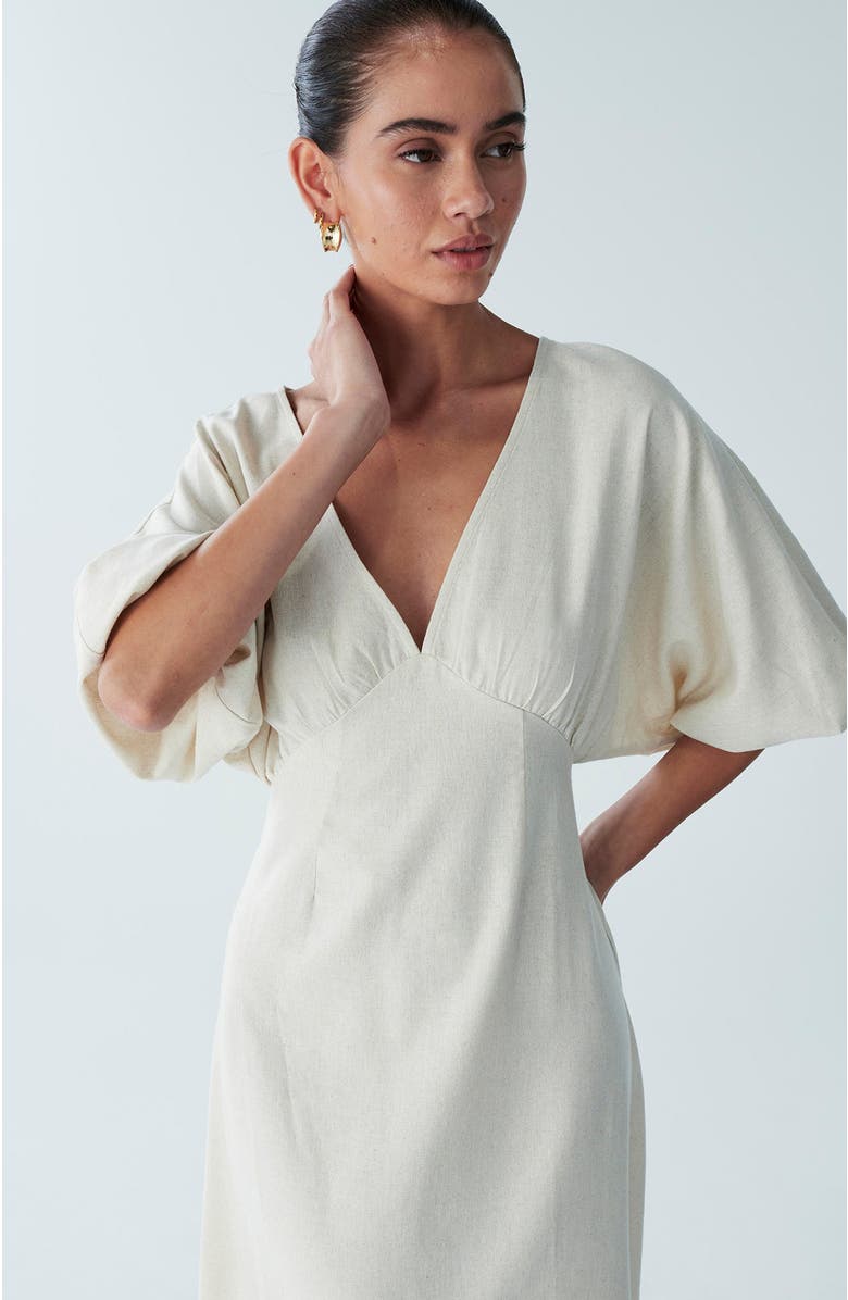 ST MRLO Palm Midi Dress, Alternate, color, Natural