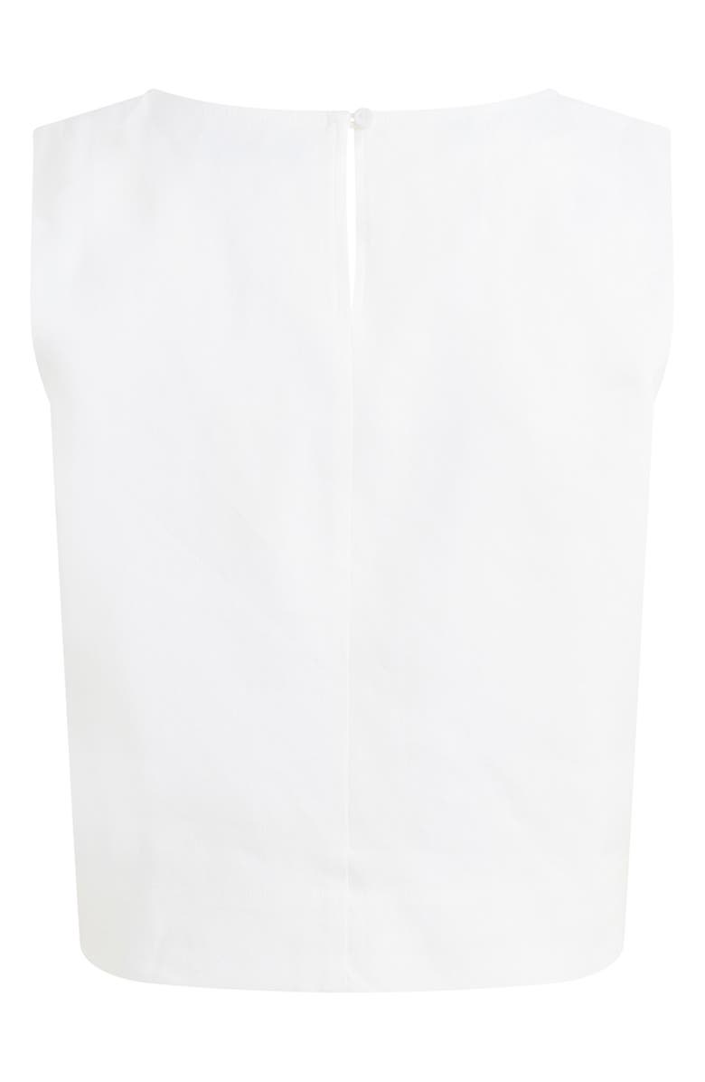 Favorite Daughter The Abby Linen Blend Square Neck Crop Shell, Alternate, color, White