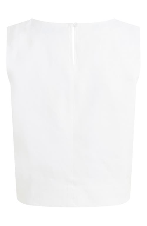 Favorite Daughter The Abby Linen Blend Square Neck Crop Shell