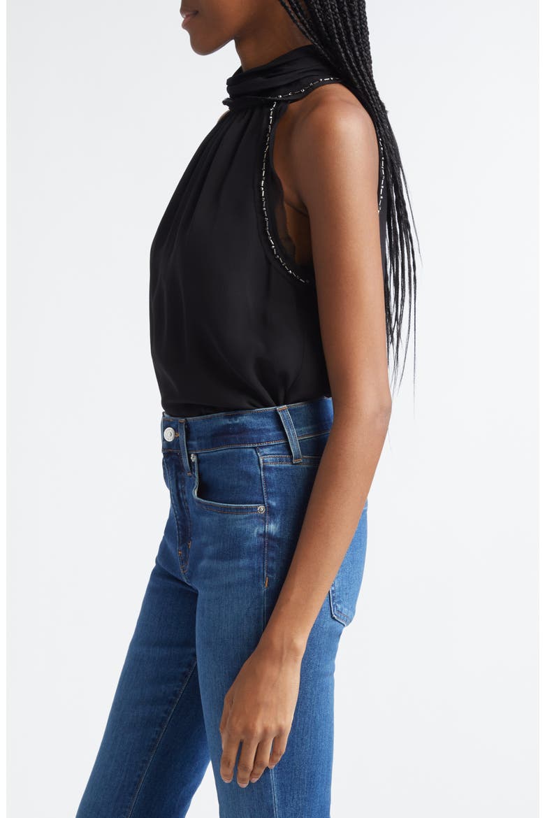 Tanisha Sleeveless Silk Top, Alternate, color, BLACK