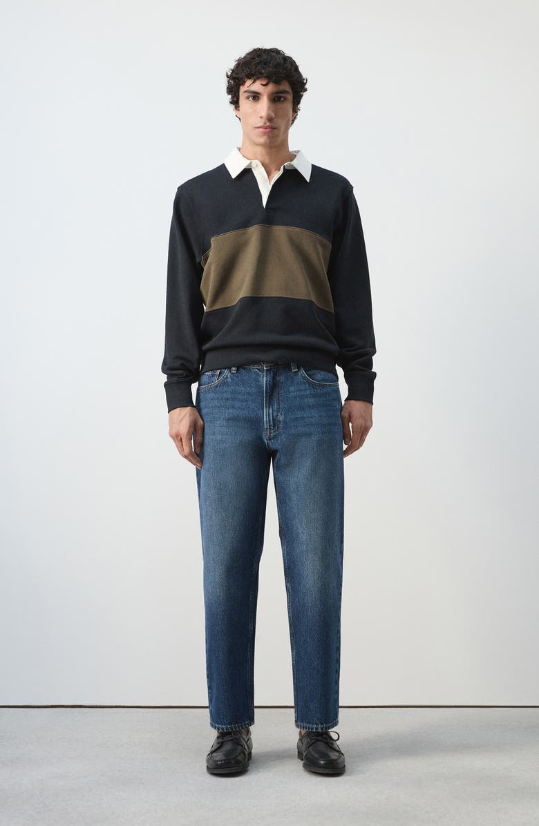 MANGO Cotton Polo Sweatshirt, Alternate, color, Navy