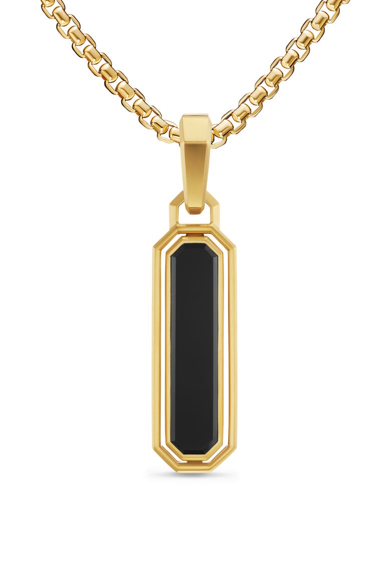 Streamline® Inlay Amulet in 18K Yellow Gold with Black Onyx & Black Diamonds, 30.7mm, Alternate, color, GOLD/ ONYX