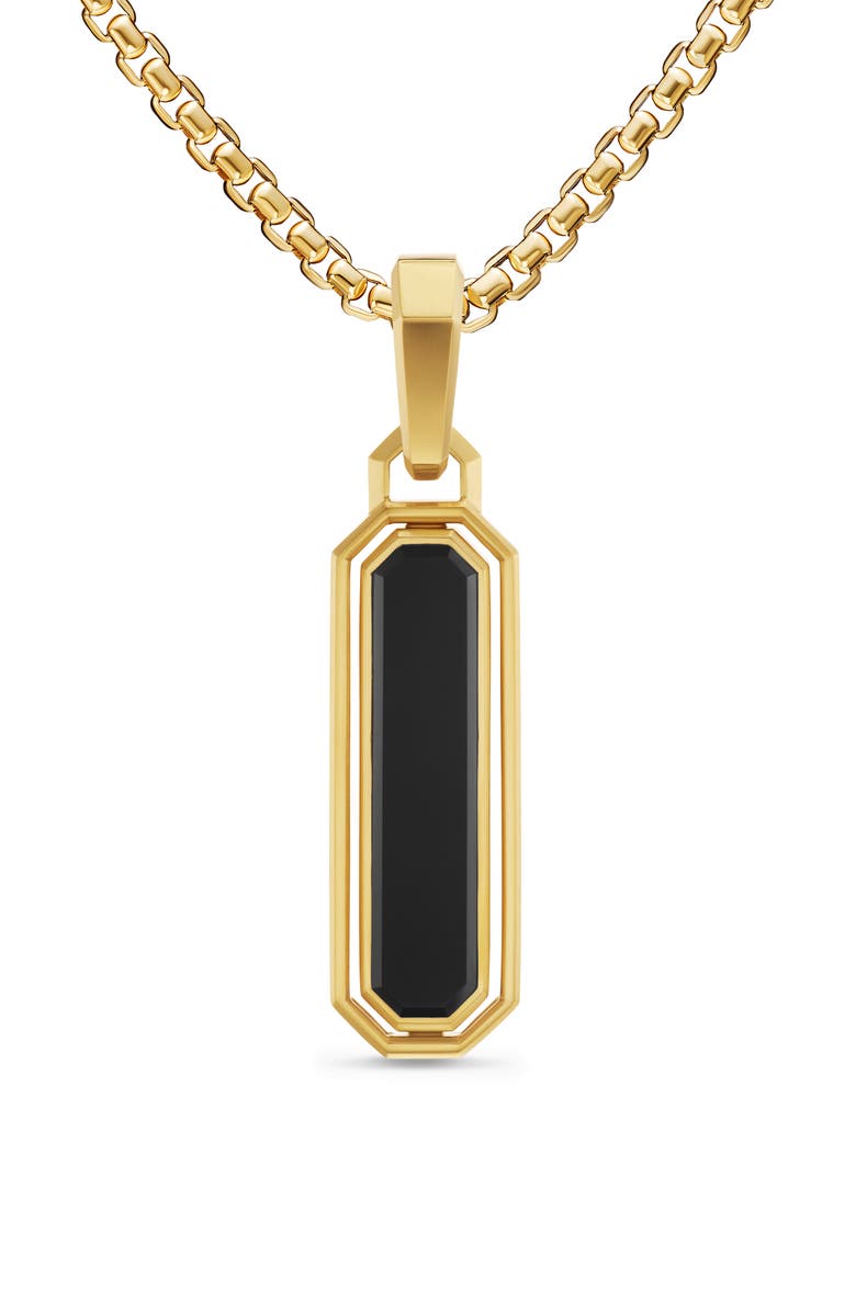 David Yurman Streamline<sup>®</sup> Inlay Amulet in 18K Yellow Gold with Black Onyx & Black Diamonds, 30.7mm, Alternate, color, Gold/ Onyx