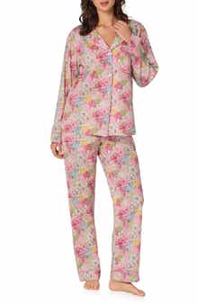 BedHead Pajamas Floral Print Long Sleeve Cotton Jersey Pajamas