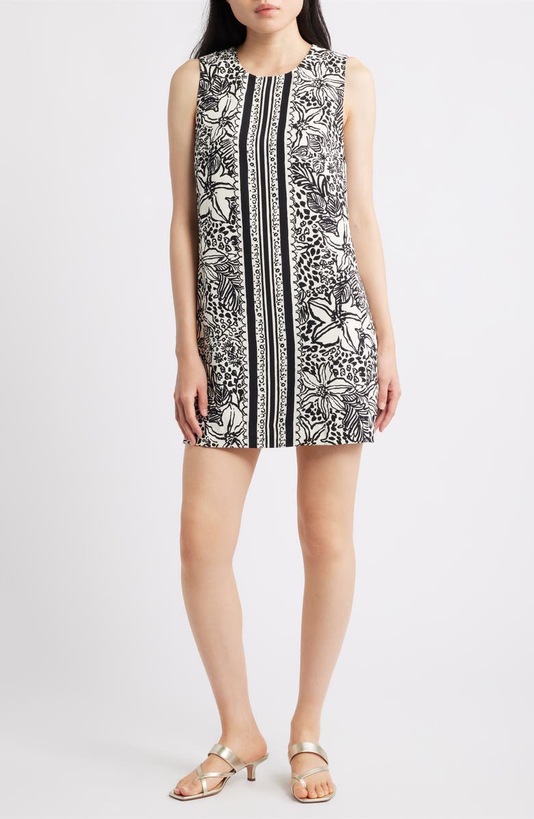 Lilly Pulitzer<sup>®</sup> Edita Print Sleeveless Shift Minidress, Main, color, Onyx Lots To Spot