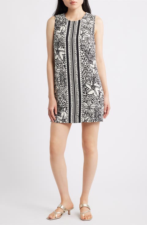 Edita Print Sleeveless Shift Minidress