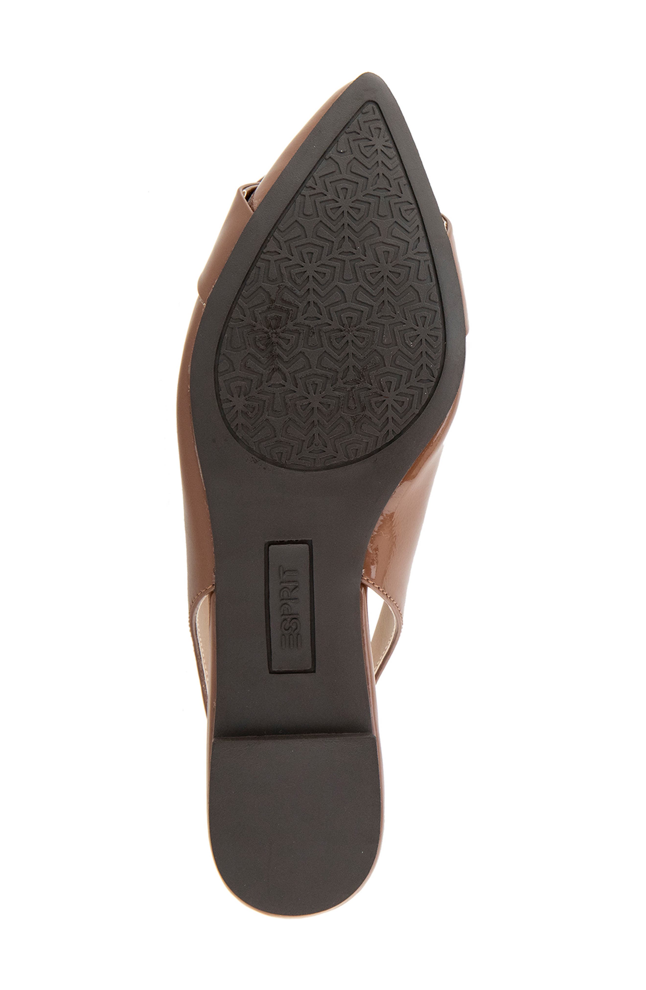 Preslee Faux Leather Slingback Flat, Alternate, color, BROWN CRINKLE PATENT