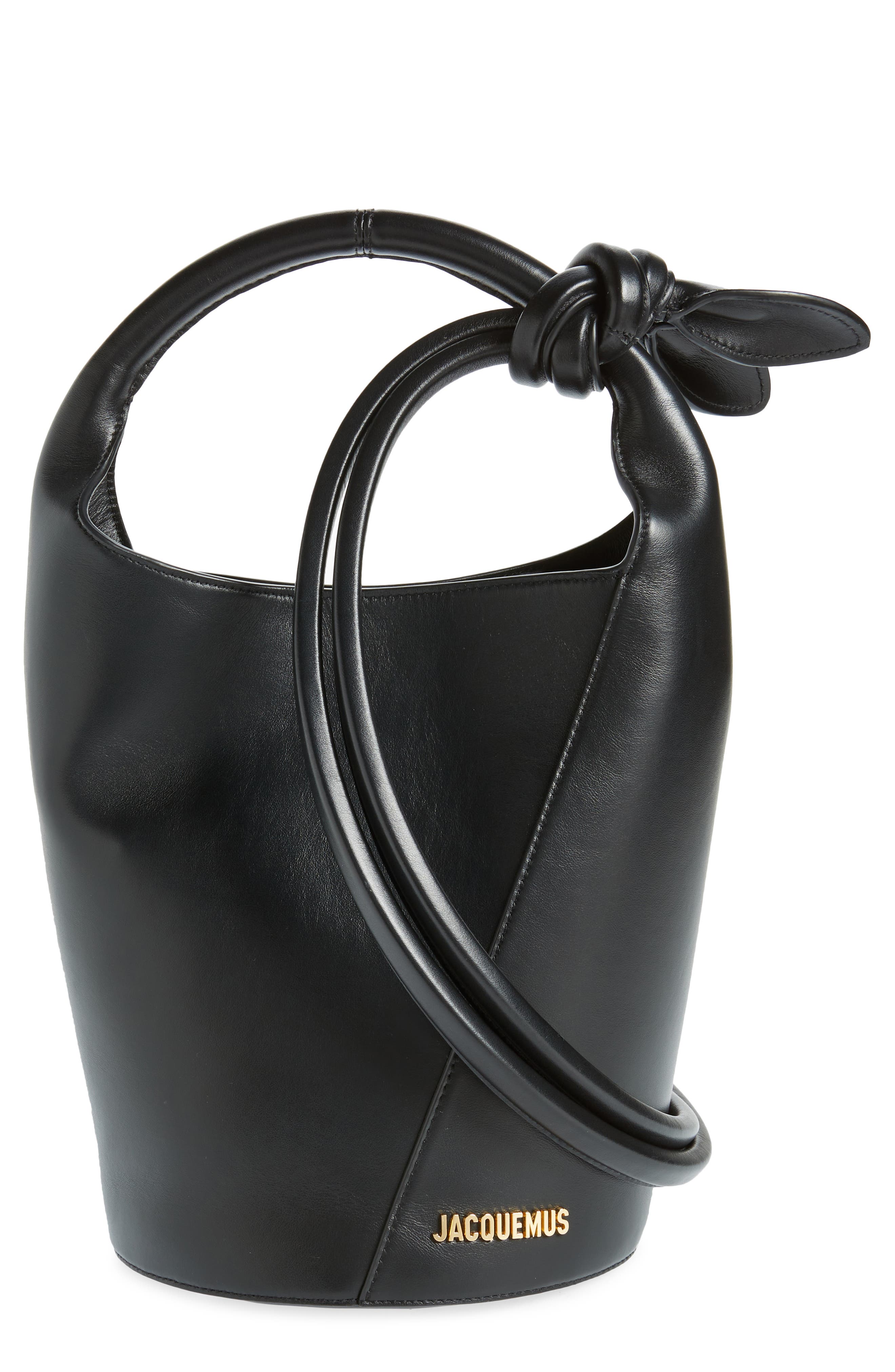 Jacquemus Le Petit Tourni Leather Bucket Bag, Main, color, 