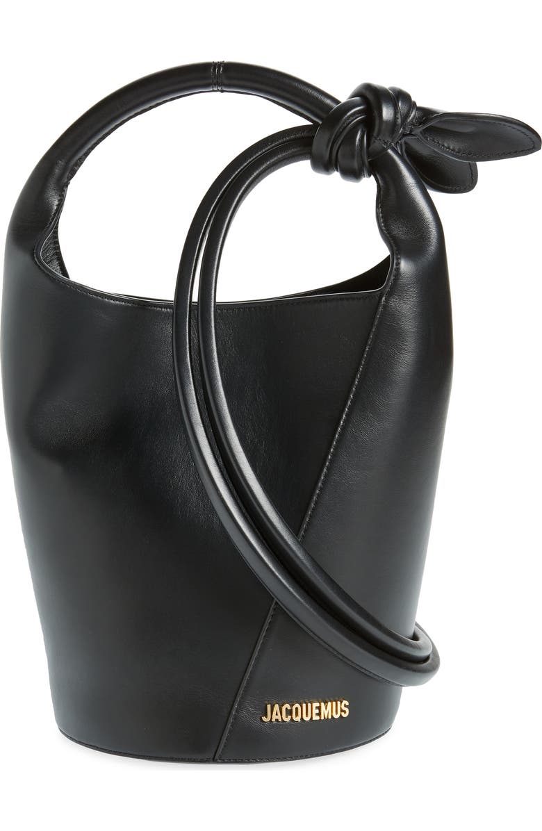 Jacquemus Le Petit Tourni Leather Bucket Bag, Main, color,