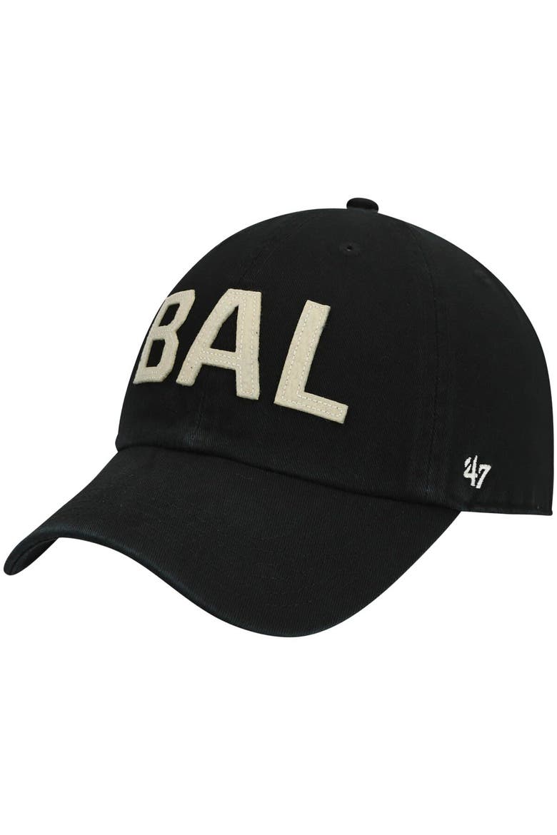 Women's '47 Black Baltimore Ravens Finley Clean Up Adjustable Hat, Main, color, Black