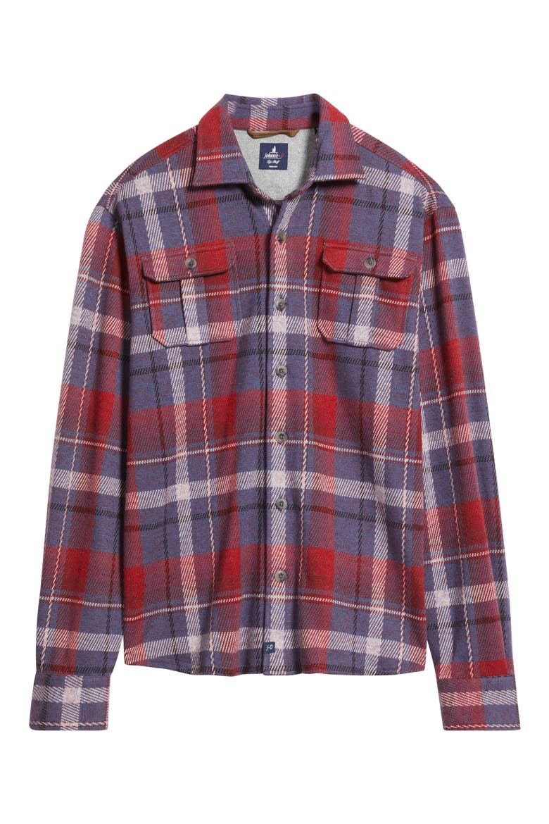 Gustaf Plaid Flannel Button-Up Shirt, Alternate, color, MALIBU RED