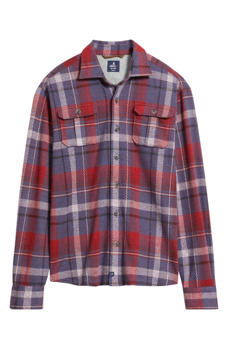 johnnie-O Gustaf Plaid Flannel Button-Up Shirt, Alternate, color, Malibu Red