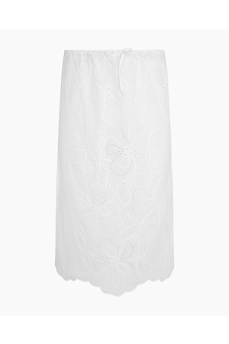 Drawstring Midi Skirt, Alternate, color, White