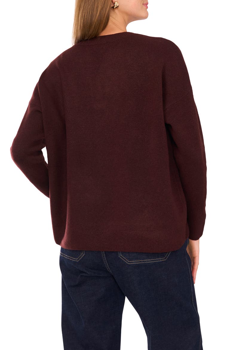 Drop Shoulder V-Neck Sweater, Alternate, color, PORT