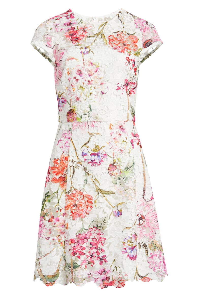 eliza j floral lace dress Eliza J Women's Floral Lace Sheath Dress - Red