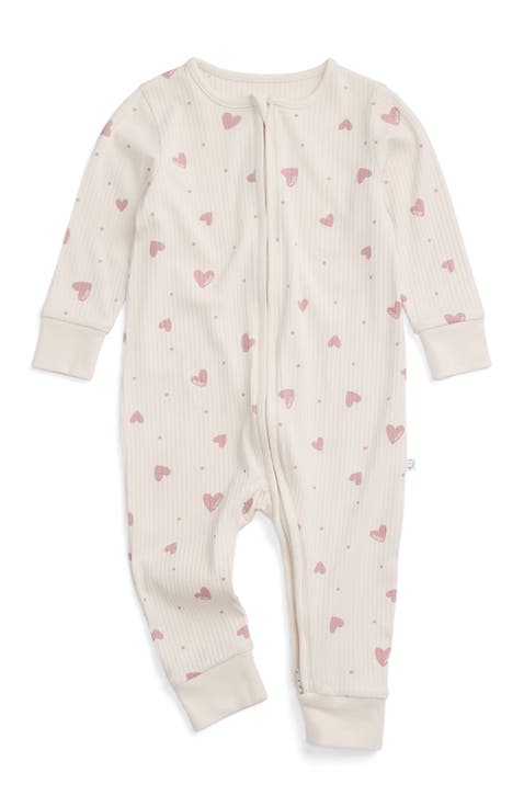 Ribbed Two Way Zip-Up Romper