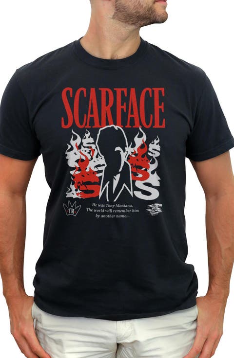 Men's Scarface The World Will Remember Him Silhouette  Graphic T-Shirt