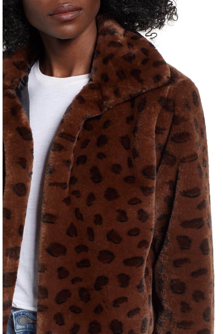 Brittney Leopard Print Faux Fur Jacket, Alternate, color, AVALON BROWN LEOPARD