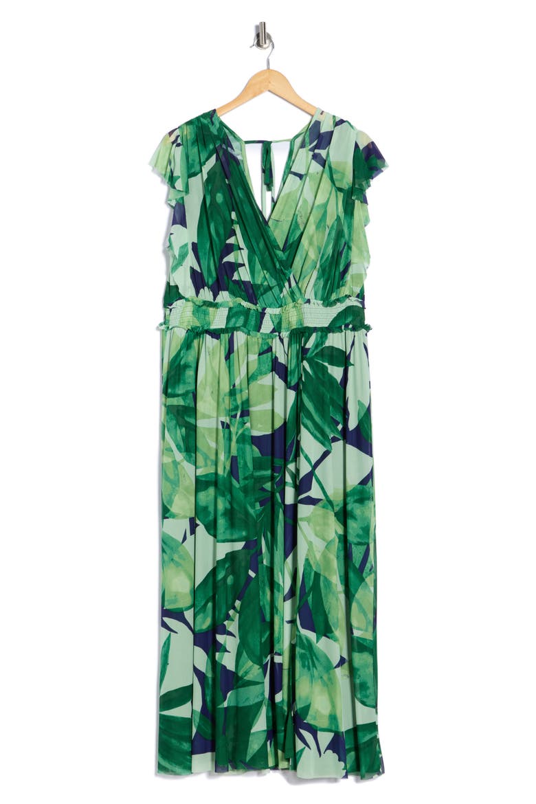 Surplice Neck Tiered Minidress, Alternate, color, NAVY/ GREEN