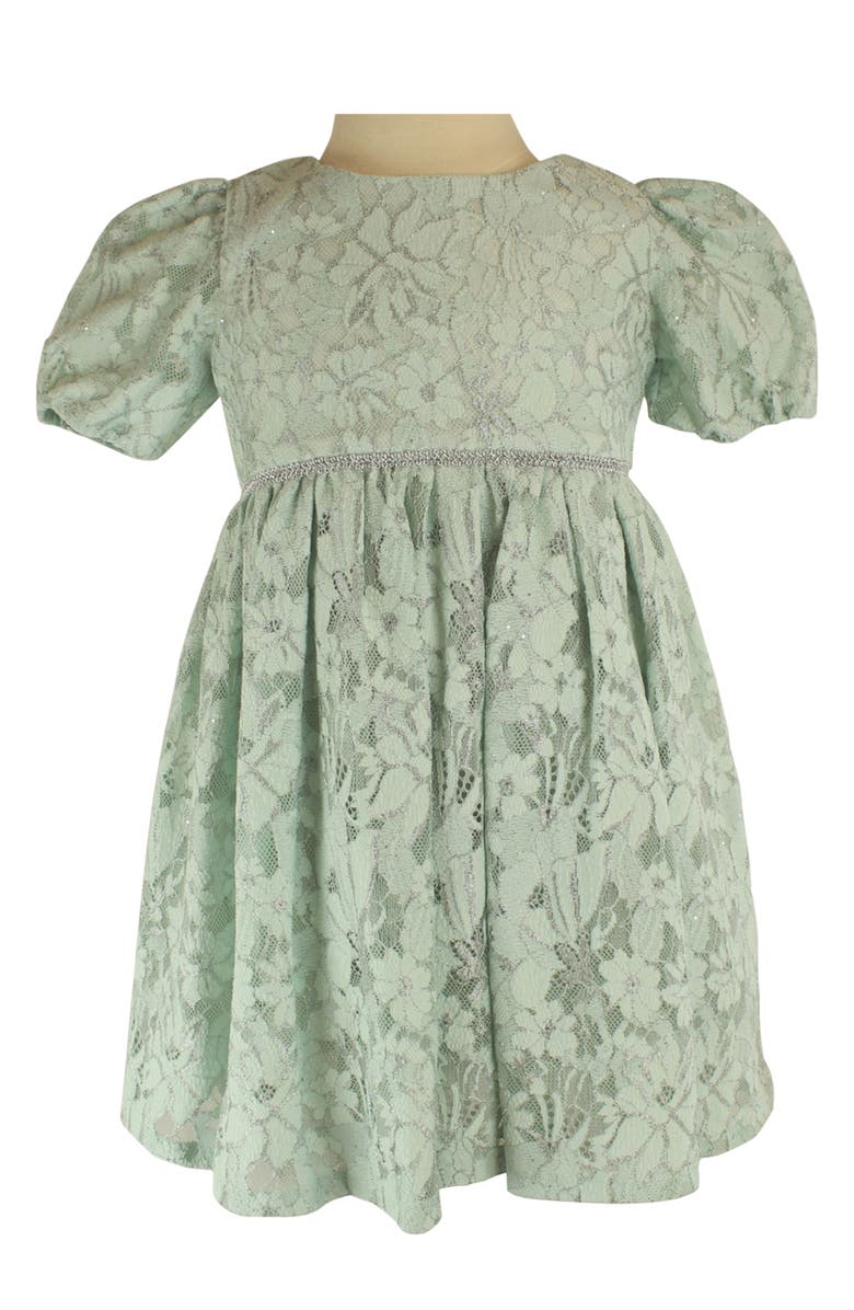 Popatu Kids' Floral Lace Overlay Puff Sleeve Dress, Main, color, 