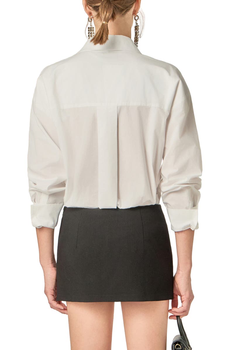 English Factory Oversize Collar Button-Up Blouse, Alternate, color, White