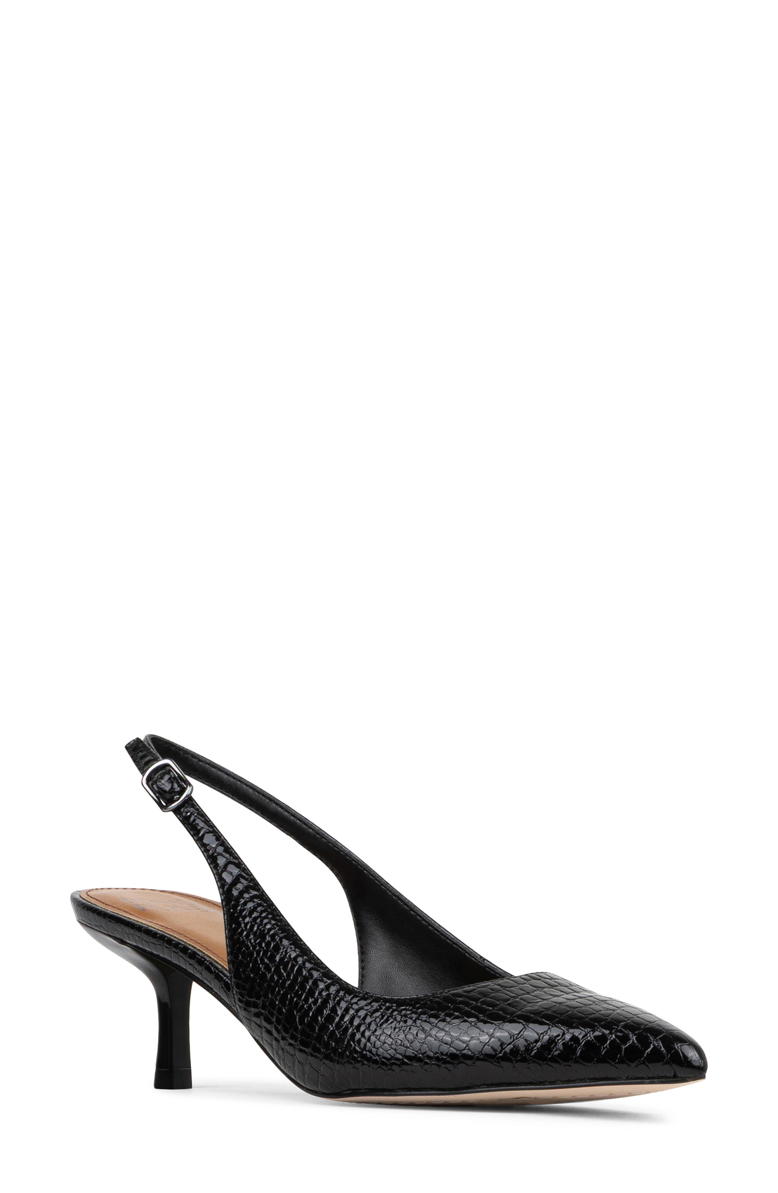 Casie Croc Embossed Faux Leather Slingback Pump