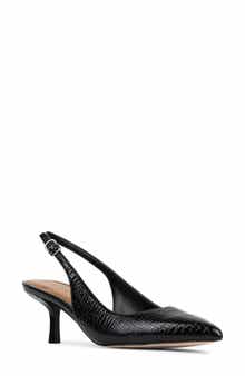 Casie Croc Embossed Faux Leather Slingback Pump